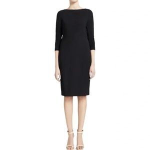 Theory Lazaro Black Wool-Blend Pencil Dress with Pockets; Size 8